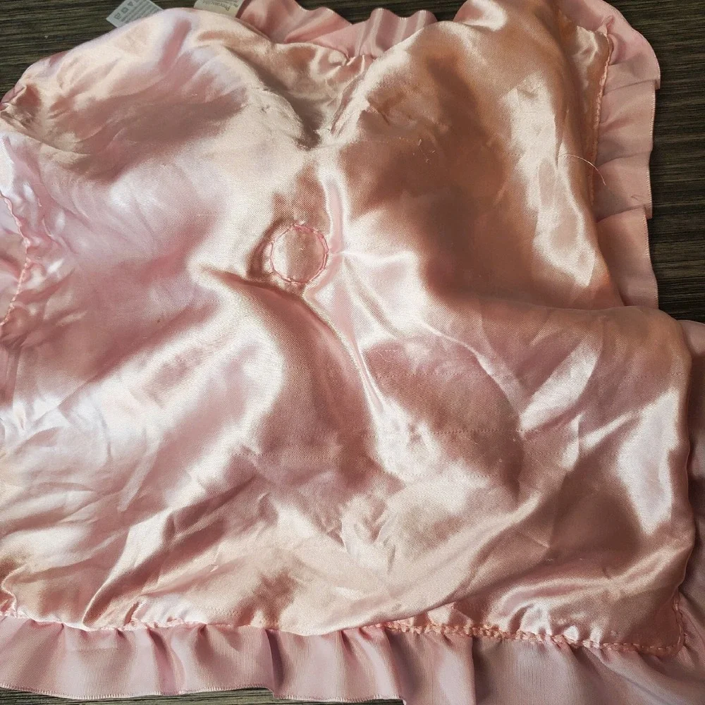 Baby Starters Lovey Bear Thank Heaven for Little Girls Blanket Satin Pink Rattle